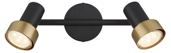 Globo 57917-2G - Faretto MASON 2xGU10/25W/230V nero/oro