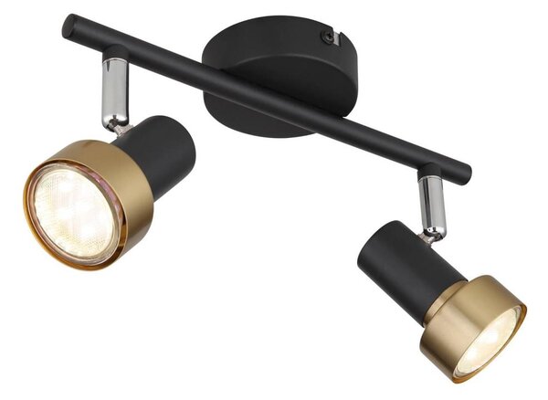 Globo 57917-2G - Faretto MASON 2xGU10/25W/230V nero/oro
