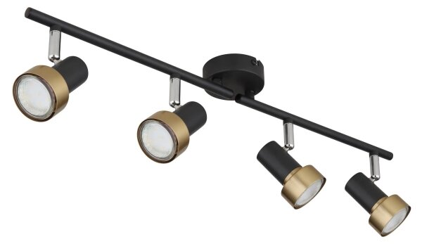 Globo 57917-4G - Faretto MASON 4xGU10/25W/230V nero/oro