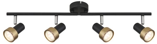 Globo 57917-4G - Faretto MASON 4xGU10/25W/230V nero/oro