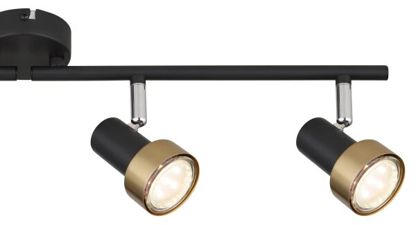 Globo 57917-4G - Faretto MASON 4xGU10/25W/230V nero/oro