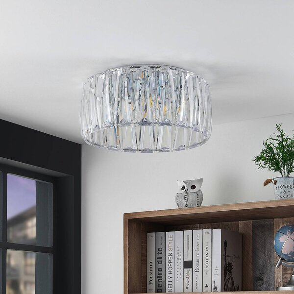 Plafoniera soffitto Sofia Lindby, dimmerabile, Chiaro / Trasparente, Soggiorno / Sala da pranzo, Plastica, Moderno, Plafoniera
