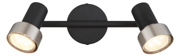 Globo 57917-2N - Faretto MASON 2xGU10/25W/230V nero/argento
