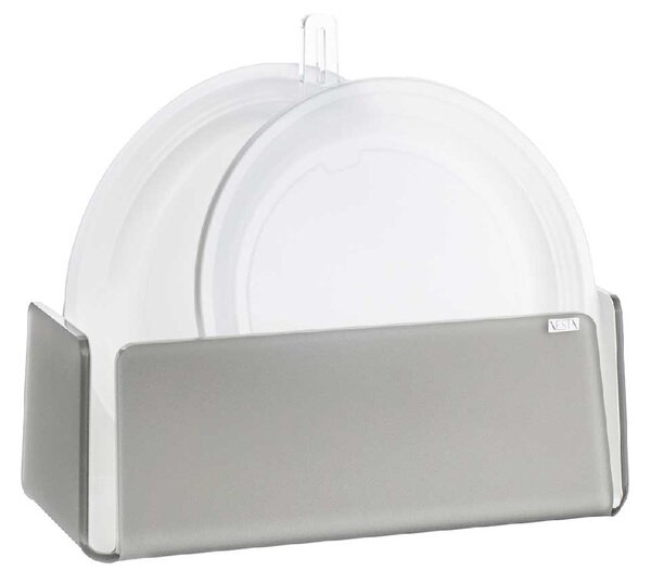 Vesta Portapiatti verticale in plexiglass moderno per piatti di plastica o carta Like Water Bianco/Tortora