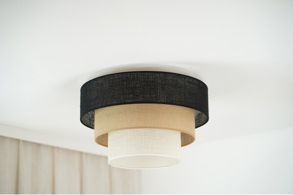 Brilagi -Plafoniera ASPEN LUNETA 1xE27/15W/230V diametro 45 nero/beige/color crema