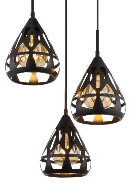 Globo 15889-3H - Lampadario a sospensione con filo HASSAN 3xE27/40W/230V