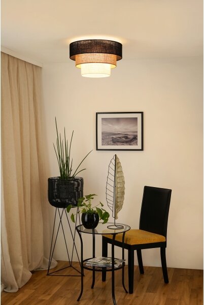 Brilagi -Plafoniera ASPEN LUNETA 1xE27/15W/230V diametro 45 nero/beige/color crema