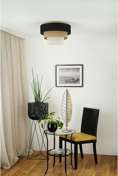 Brilagi -Plafoniera ASPEN LUNETA 1xE27/15W/230V diametro 45 nero/beige/color crema