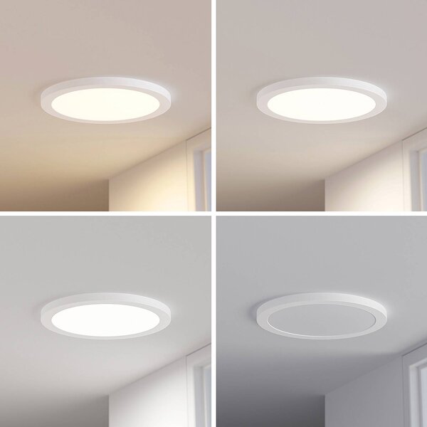 Plafoniera LED Aureka PRIOS, Bianco / Opale, Soggiorno / Sala da pranzo, Alluminio, Moderno, Plafoniera LED