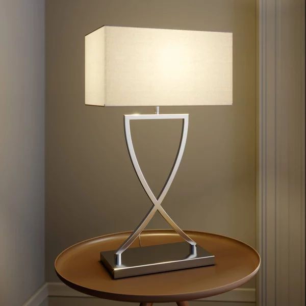 Lampada da tavolo Evaine Lucande, Cromo / Argento, Soggiorno / Sala da pranzo, Metallo, Moderno, Lampada da tavolo