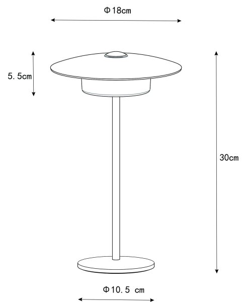 Globo 21024W-LED Lampada da tavolo ricaricabile KYLER LED/3W/3,7V 1800/2700/3000K bianco