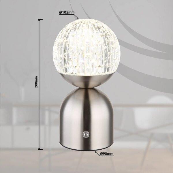 Globo 21007N-Lampada da tavolo LED dimmerabile con funzione Touch JULSY LED/2,5W/3,7V 2700/4000/6500K opaco
