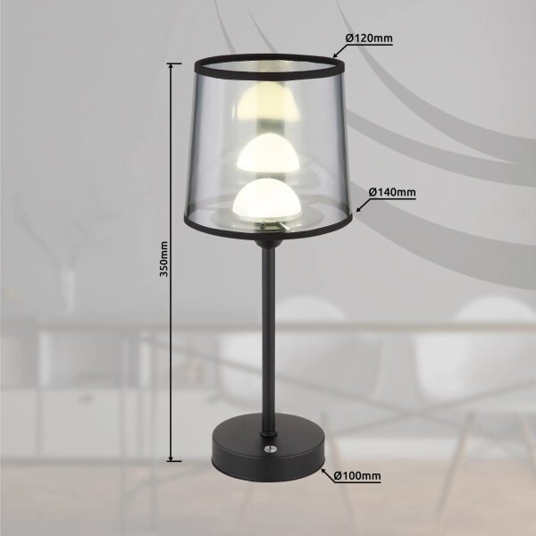 Globo 21008S - Lampada da tavolo LED dimmerabile LUNKI LED/2,5W/3,7V 2700/4000/6500K nero