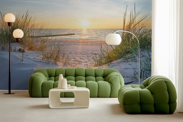 Carta da parati Foto / Panorama Dunes Beach con tramonto, Carta da parati Mare, u93577 : Uwalls.it