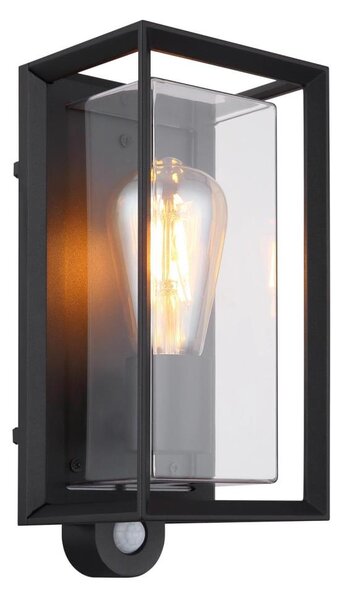 Globo 31982SS -Applique da esterno con sensore LOGANA 1xE27/60W/230V IP44 nero