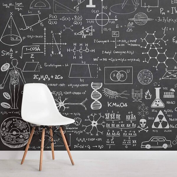 Carta da parati Effetto Lavagne con modelli scientifici, Carta da parati per gli adolescenti, u93593 : Uwalls.it