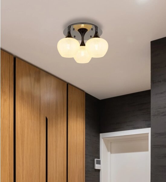 Globo 15548-3DK - Lampadario a plafone MAXY 3xE27/40W/230V antracite