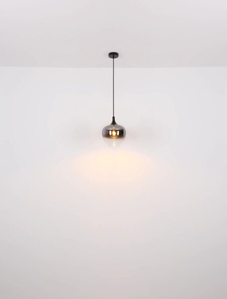 Globo 15548H - Lampadario a sospensione con filo MAXY 1xE27/40W/230V diametro 24 cm nero
