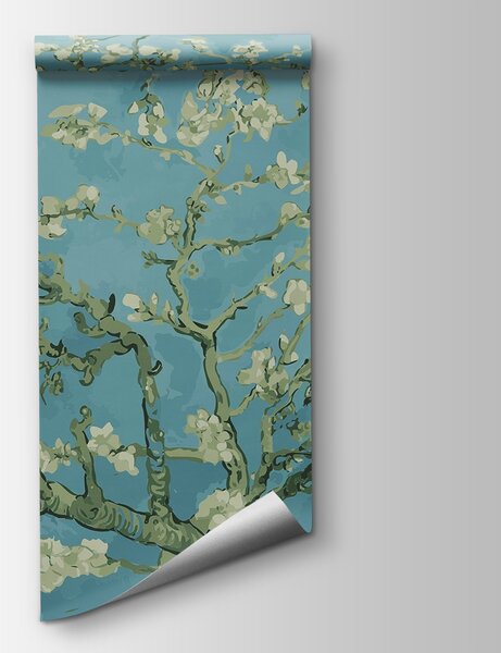 Carta da parati Albero con fiori bianchi, Carta da parati 3d fiori, Carta da parati popolare, u93603 - Tapeko.it