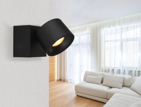 Globo 56961-1B - Luce Spot da parete a LED RAE LED/6W/230V nero