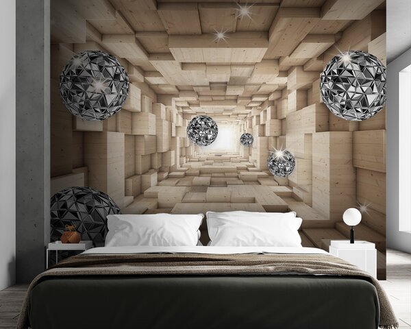 Carta da parati Sfere nel tunnel, Carta da parati 3D, u93711 : Uwalls.it