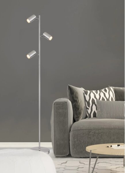 Globo 57910S - Lampada con piedistallo ROBBY 3xGU10/5W/230V cromo opaco