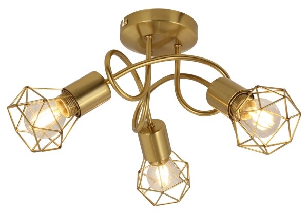 Globo 54802GB-3D - Lampadario a plafone XARA I 3xE14/40W/230V oro