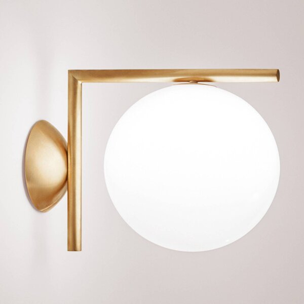 FLOS Applique da parete di design IC C/W1, dimmerabile, Ottone / Oro, Soggiorno / Sala da pranzo, Ottone, Design, Applique