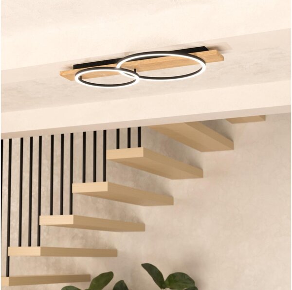 Eglo 901716 - Plafoniera LED BOYAL 2xLED/12W/230V 3000K beige/nero