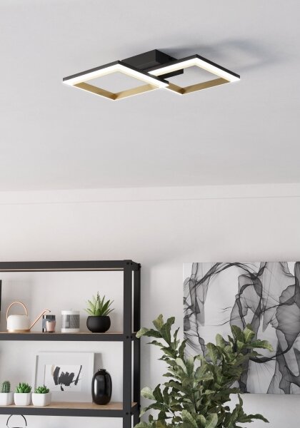 Eglo 901225-Plafoniera LED dimmerabile CALLIERA LED/18,4W/230V nero/oro
