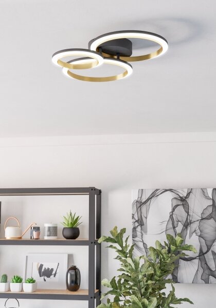 Eglo 901224 - Plafoniera LED dimmerabile CALLIERA LED/20W/230V nero/oro