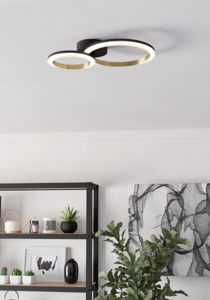 Eglo 901223 - Plafoniera LED dimmerabile CALLIERA LED/12W/230V nero/oro