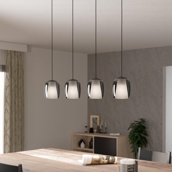 Eglo 901193 - Lampadario a sospensione con filo CIAMPINO 4xE27/28W/230V grigio