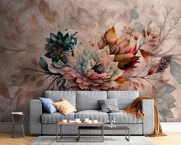 Carta da parati Composizione in stile Grange, Carta da parati 3D, Carta da parati Fiori 3D, u93919 : Uwalls.it