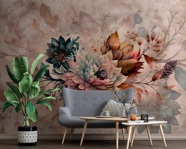 Carta da parati Composizione in stile Grange, Carta da parati 3D, Carta da parati Fiori 3D, u93919 : Uwalls.it
