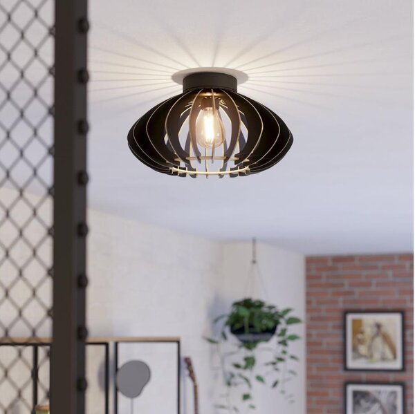 Eglo 900999 - Plafoniera COSSANO 1xE27/40W/230V diametro 38 cm nero