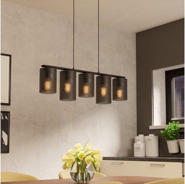 Eglo 901163 - Lampadario a sospensione con filo COLOMERA 5xE27/40W/230V grigio