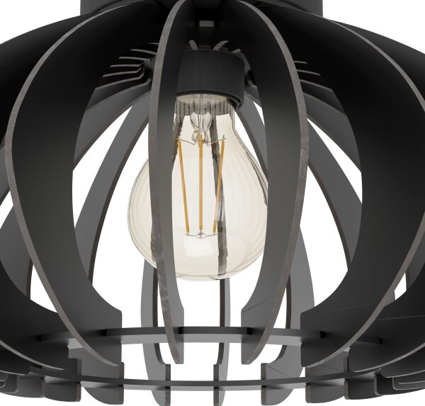 Eglo 900999 - Plafoniera COSSANO 1xE27/40W/230V diametro 38 cm nero