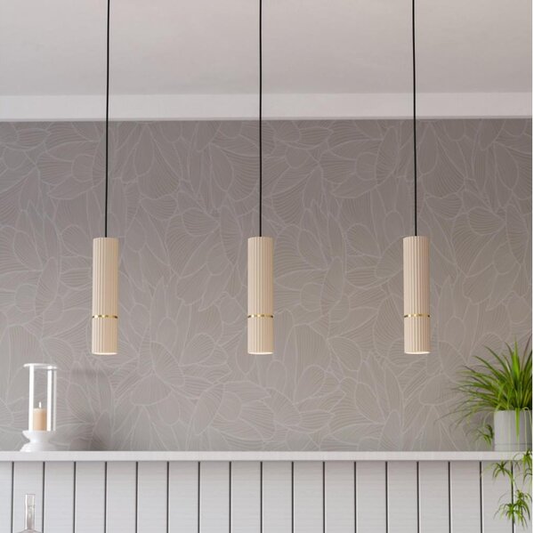 Eglo 901152 - Lampadario LED a sospensione con filo CAMINIA 3xGU10/5W/230V 3000K beige