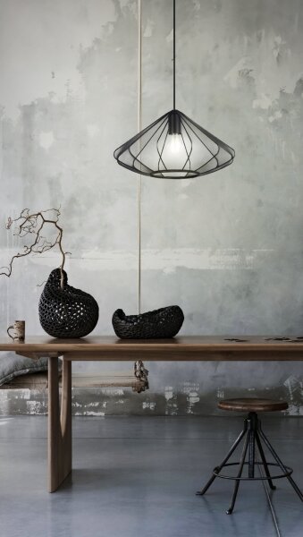 Eglo 43995 - Lampadario a sospensione con filo DOLWEN 1xE27/40W/230V diametro 42,5 cm nero