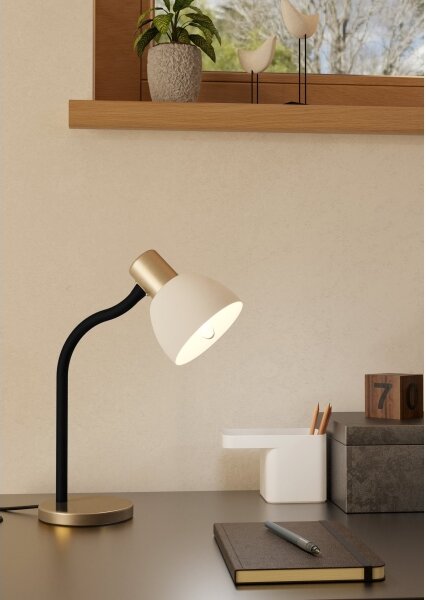 Eglo 901061 - Lampada da tavolo MACERE 1xE14/25W/230V nero/cromo opaco