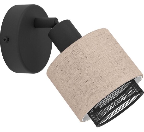 Eglo 43656 - Faretto da parete ROSLEY 1xE14/40W/230V nero/beige