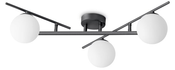 Plafoniera Contemporanea Atlas Metallo Nero 3 Luci G9 4W 3000K Ip20