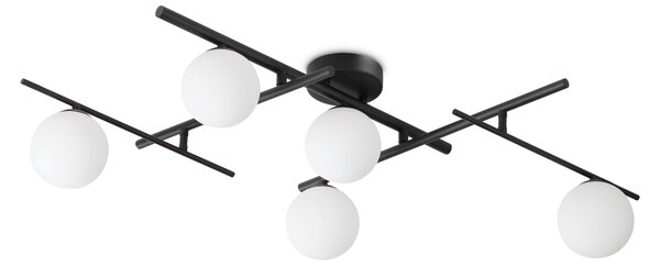 Plafoniera Contemporanea Atlas Metallo Nero 5 Luci G9 4W 3000K Ip20