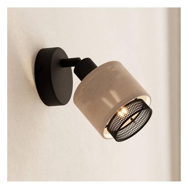 Eglo 43656 - Faretto da parete ROSLEY 1xE14/40W/230V nero/beige
