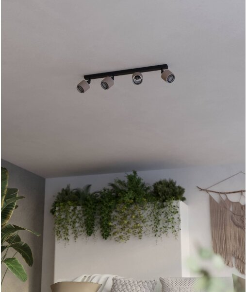 Eglo 43659 - Faretto ROSLEY 4xE14/40W/230V nero/beige