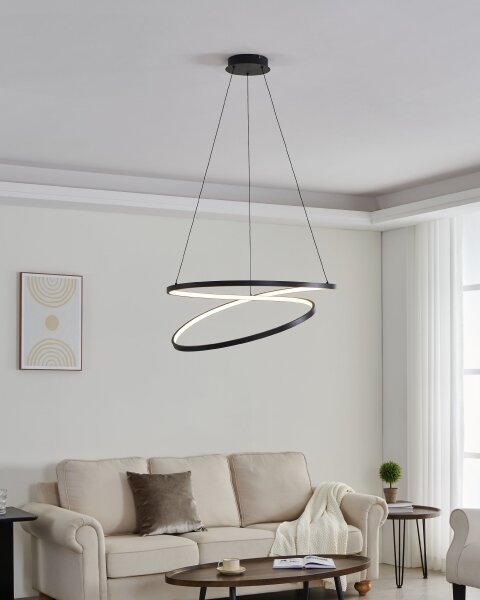 Eglo 901138 - Lampadario LED a sospensione con filo RUOTALE LED/42W/230V 3000K nero