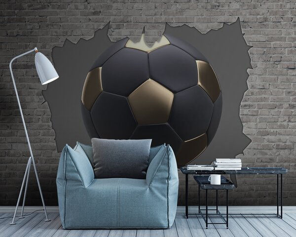 Carta da parati Il pallone da calcio si schianta contro il muro, Carta da parati per Bambini, Carta da parati popolare, u94058 - Tapeko.it