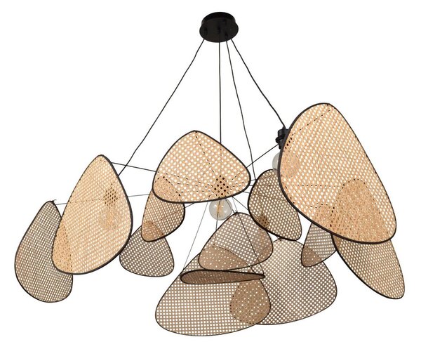 MARKET SET Lampada a sospensione Screen, dimmerabile, Nero, Soggiorno / Sala da pranzo, Legno, Design, Lampada a sospensione