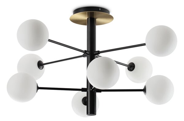 Plafoniera Contemporanea Cosmopolitan Metallo Nero 8 Luci G9 15W 3000K Ip20